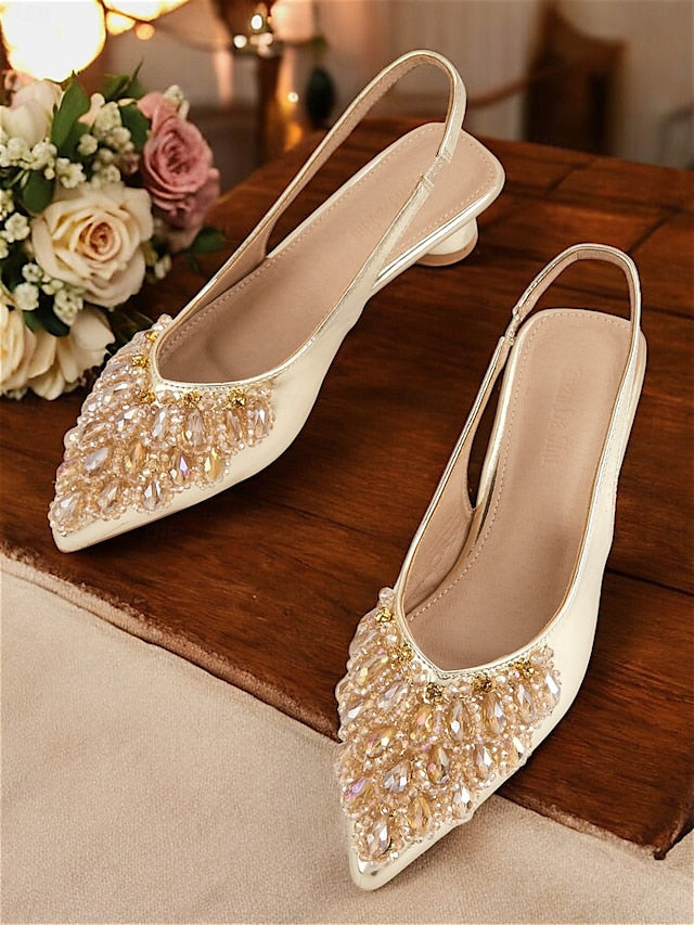 for Beaded Shoes Wedding with - Detail Women Slingback Ivory
