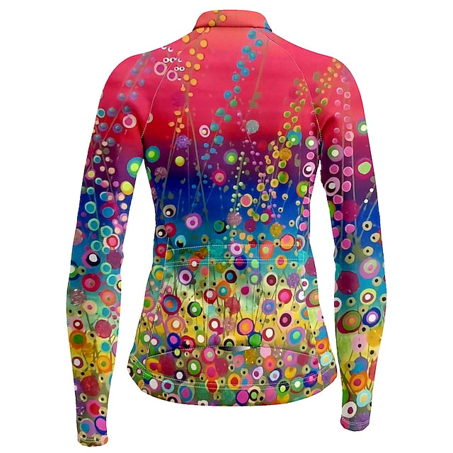 Women's Cycling Jersey Floral Botanical Long Sleeve Bike