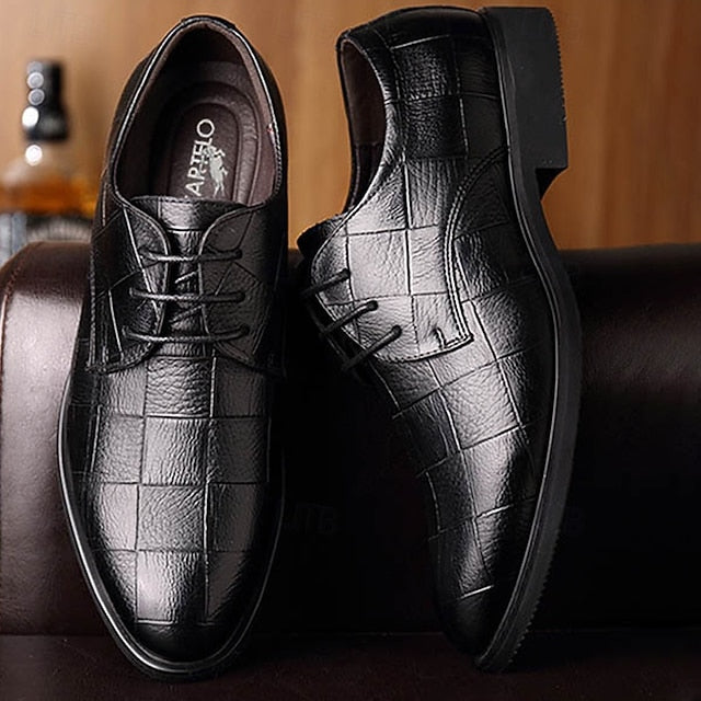 Pattern Shoes Crocodile Classic Black  – Men's
