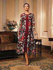 Women's Tea Length Cocktail Dress Dress Set Wedding Guest