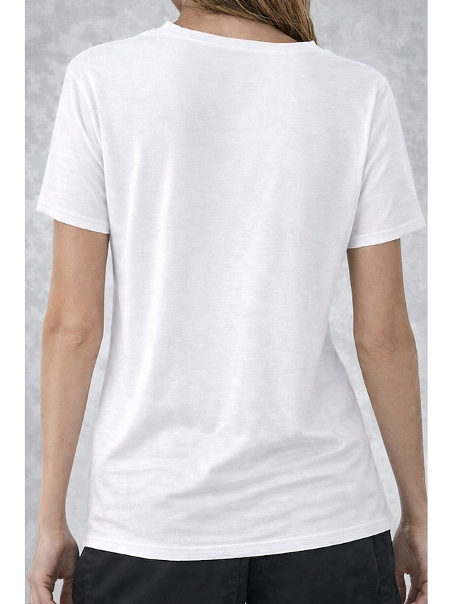 Women's T Shirt 100% Cotton Solid Color Classic Casual