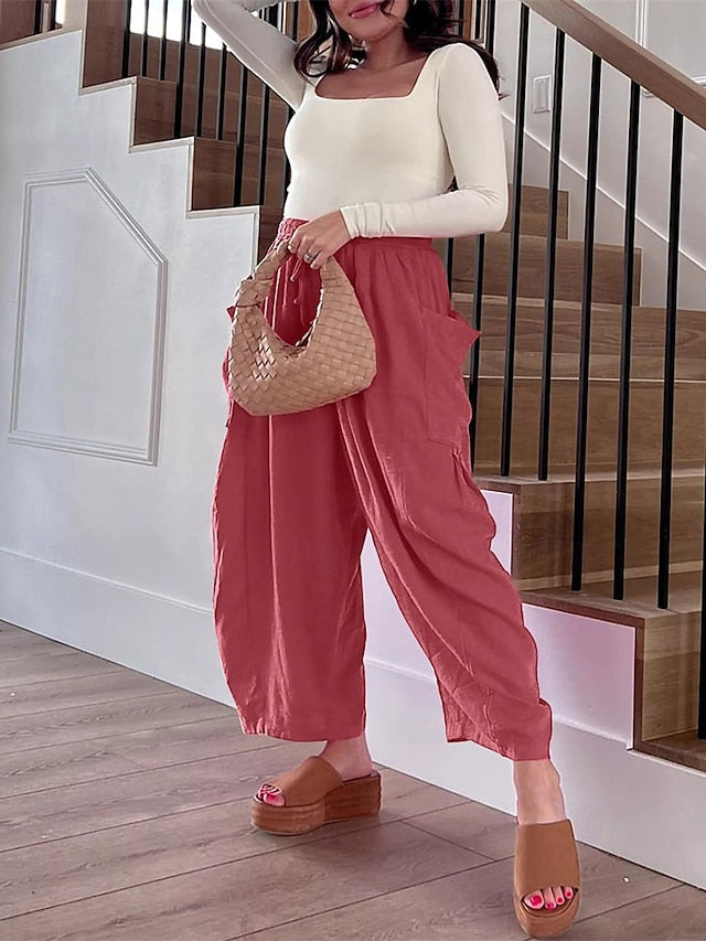 Women's Culottes Wide Leg Wide Leg Chinos Elegant Vacation