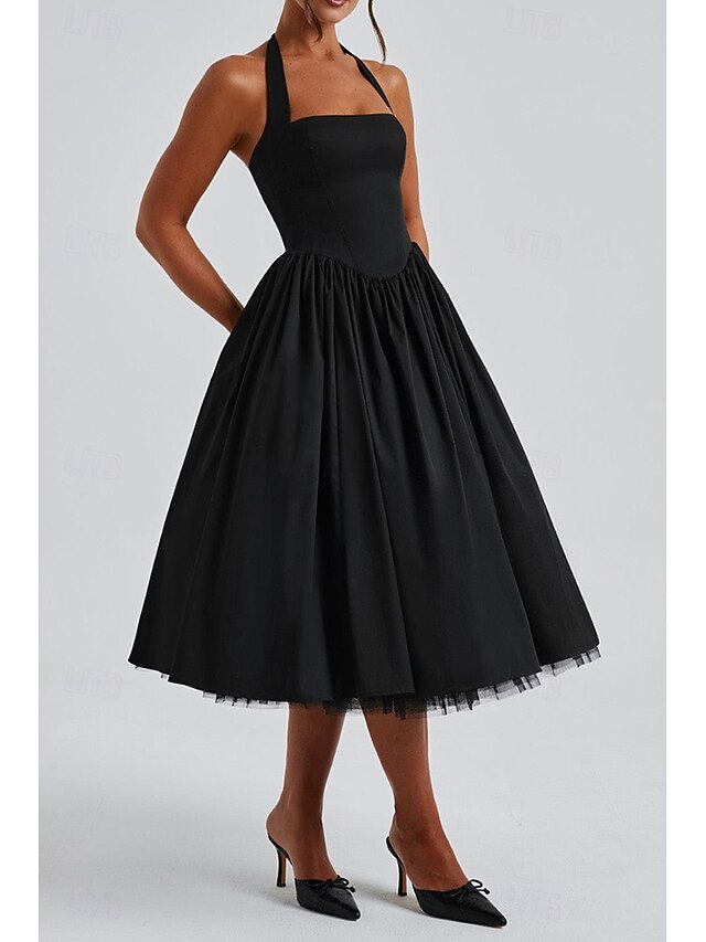 Women's Midi Dress White Dress Graduation Dress Fashion