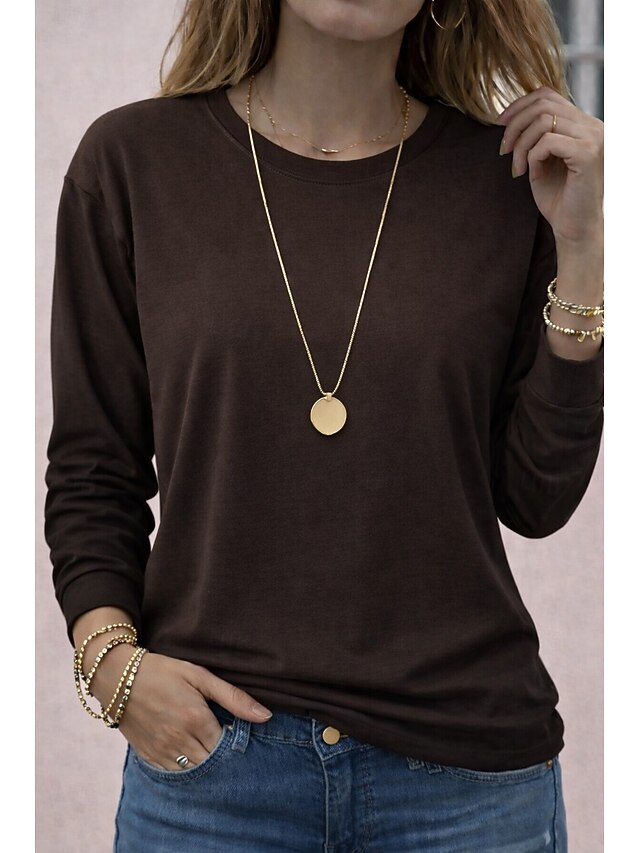 Women's Oversized 100% Cotton Knit Tee Solid Color Stylish