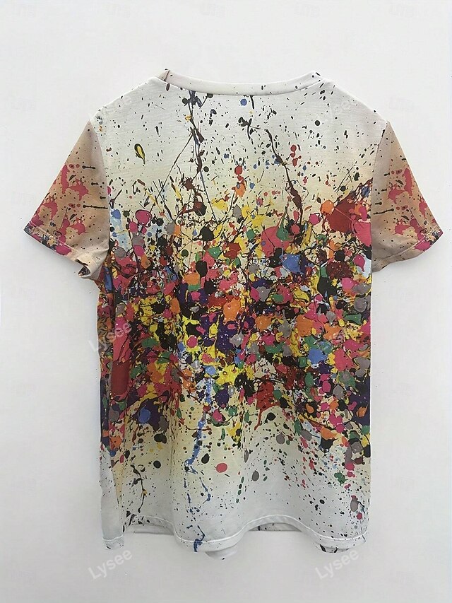 Women's T Shirt Print Ombre Casual Short Sleeve Round Neck