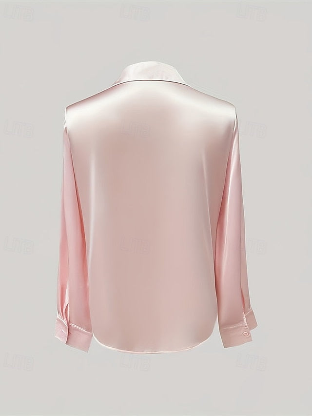 Women's Shirt Elegant Satin Top Summer Tops Ruched