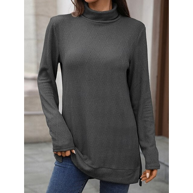 Women's Blouse Solid Color Stylish Casual Long Sleeve