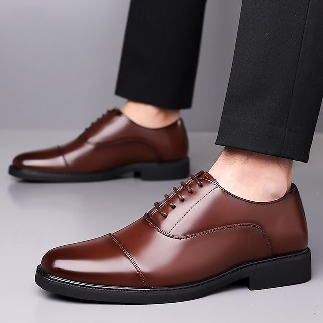 Design Brown Oxford Classic Men's Shoes – Cap-Toe