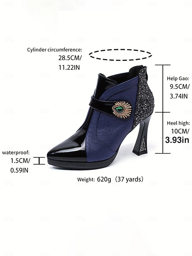 High Heel Boots Ankle Women's Glitter