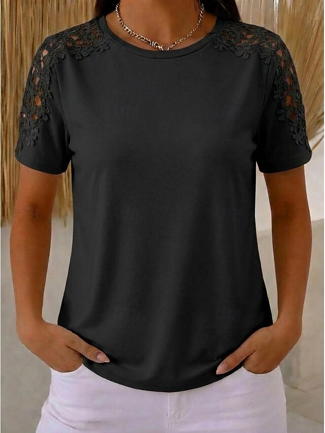 Women's Blouse Lace Tops Lace Plain Vintage Stylish Modern