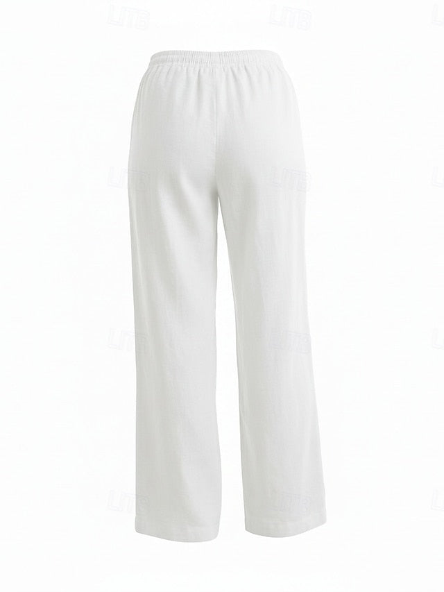 70% Linen Women's Linen Pants Culottes Wide Leg Wide Leg