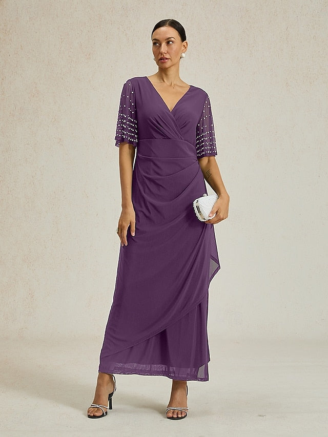 Women's Maxi Dress Sheath Dress Elegant Solid Color Short