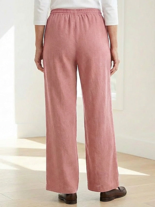 70% Linen Women's Linen Pants Culottes Wide Leg Wide Leg