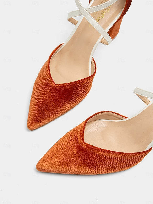 Suede Two-Tone Strap Chic - Heels Women's Elegant Ankle