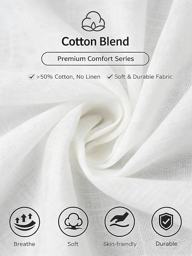 Women's Cotton Blend Summer Tops Blouse Basic Classic Retro