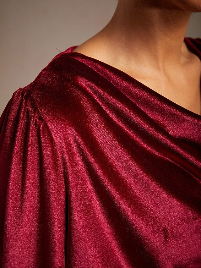 Women's Shirt Velvet Blouse Dressy Tops Elegant Cowl Neck