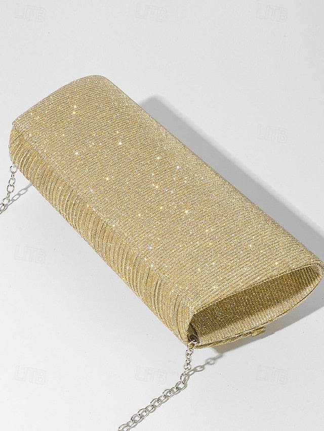 Glitter Purse Rhinestone Blue Clutch Bow with Accent