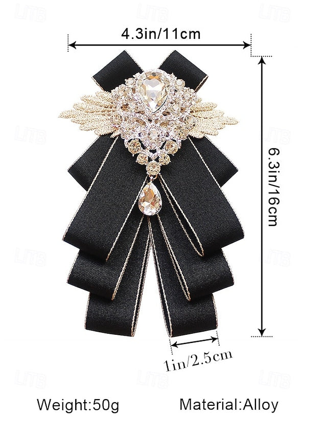 Crystal Ribbon - Luxury Elegant Pin Men's Brooch Tie Bow