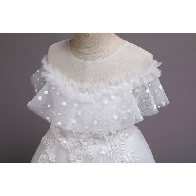 Kids Party Color Girls' Solid Dress Girl Flower