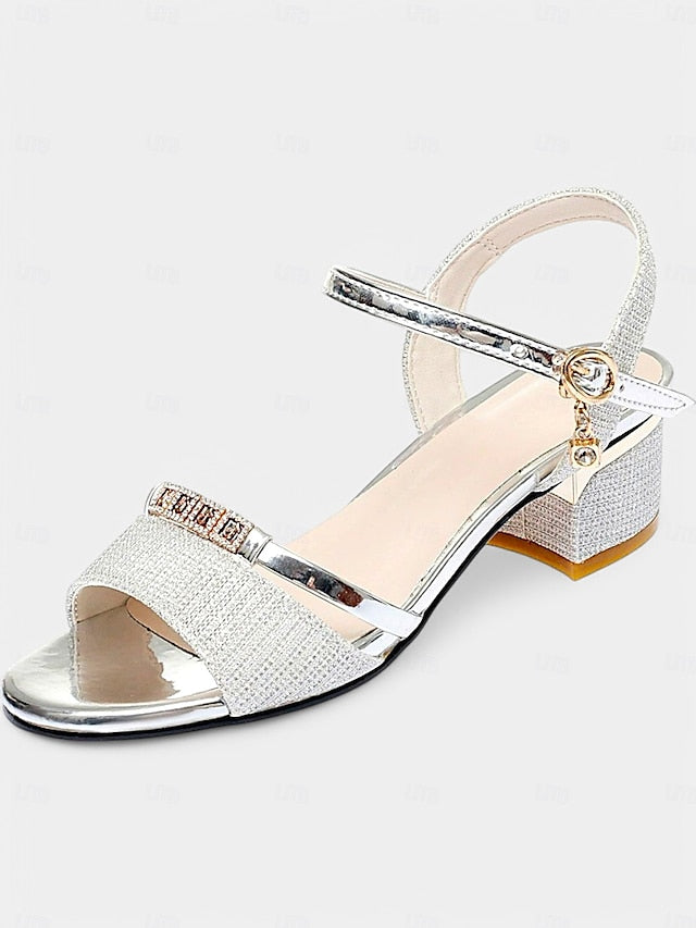 Rhinestone for Shoes Sandals - Elegant Heeled Women Silver