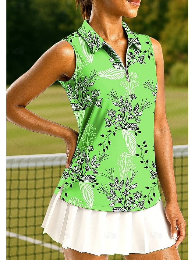 Women's Plants Floral Botanical Tops Sport Shirt Golf Polo