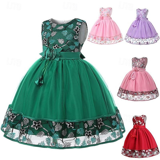 Party Dress Girl 3D Sleeveless Flower Girls'