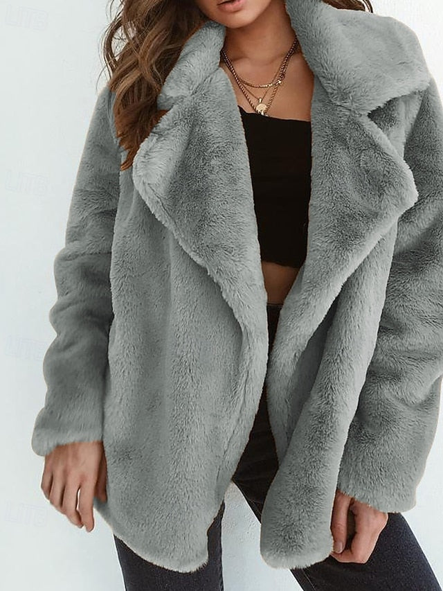 Coat Women's Teddy Faux Furs Fur Warm Comfortable