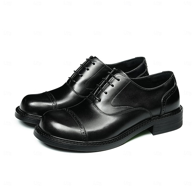Men's Toe Genuine Leather Cap Oxford First Shoes-