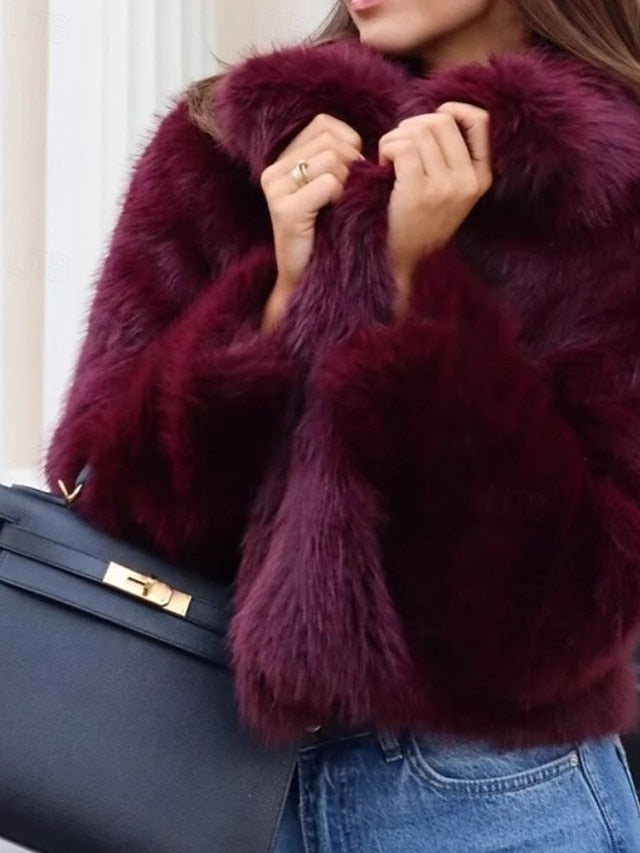 Comfortable Fur Coat Faux Women's Furs Warm Leathers