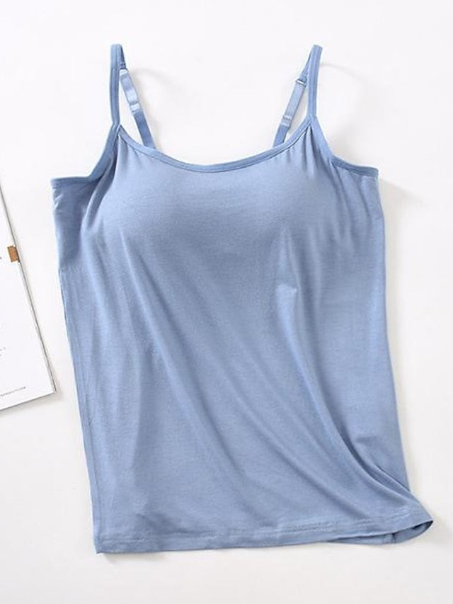 Women's Camisole Tank Top Plain Basic Sleeveless U Neck