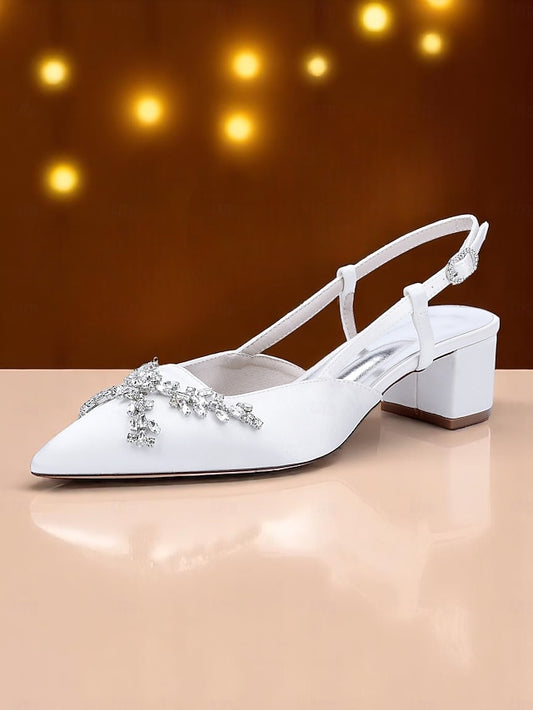 Black Women's Satin Slingback Heels