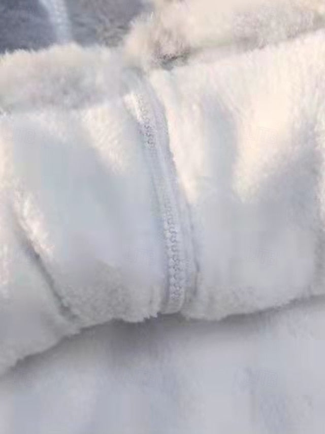 Coat Jacket Women's Warm Faux Teddy Fur Fleece