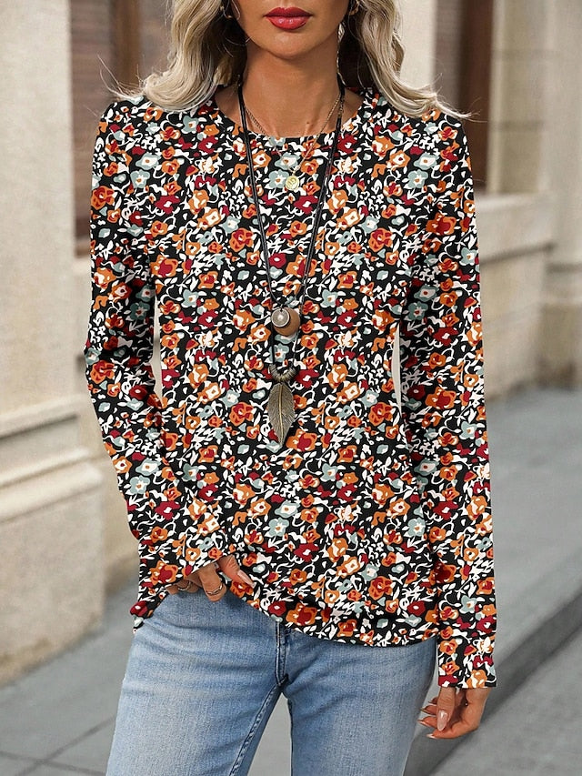 Women's T Shirt Print Floral Graphic Plants Fashion Stylish