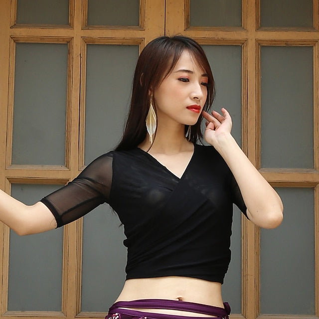 Belly Dance Top Ruching Split Joint Women's Performance