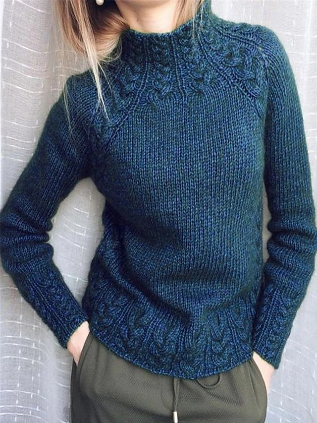 Women's Pullover Sweater Jumper Stylish Casual Soft Solid