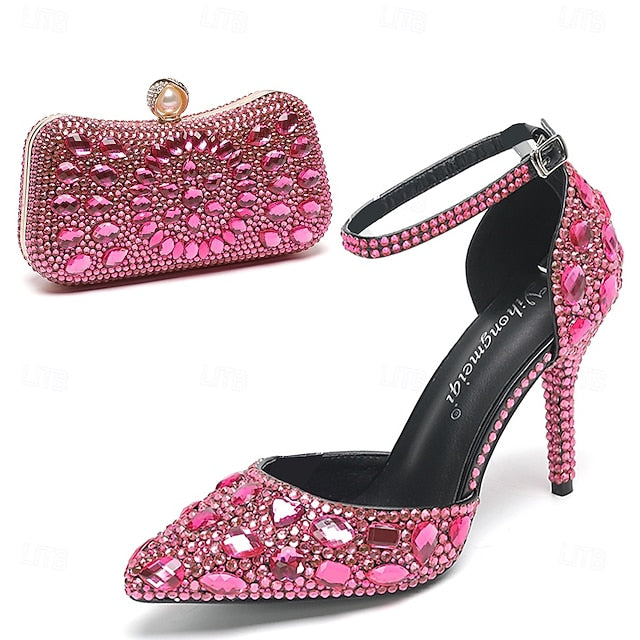 with Women's Wedding Heel Rhinestone High Multicolor Shoes