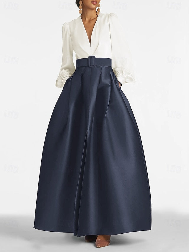 Evening Gown Formal High Guest Split A-Line Floor Dress Wedding