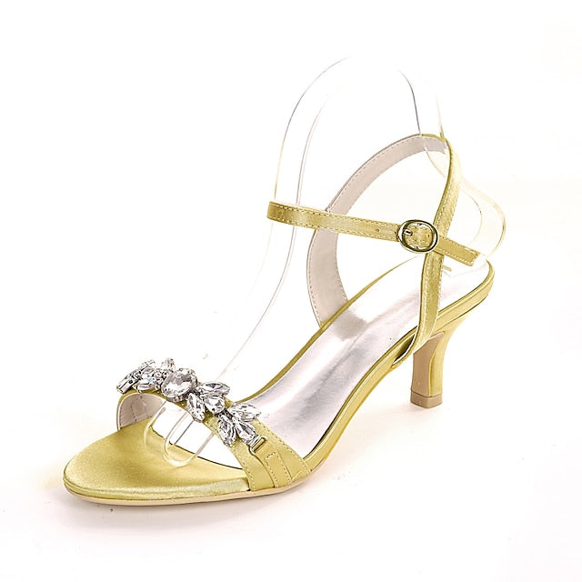 Silver Sandals Women's Heeled – Elegant Rhinestone
