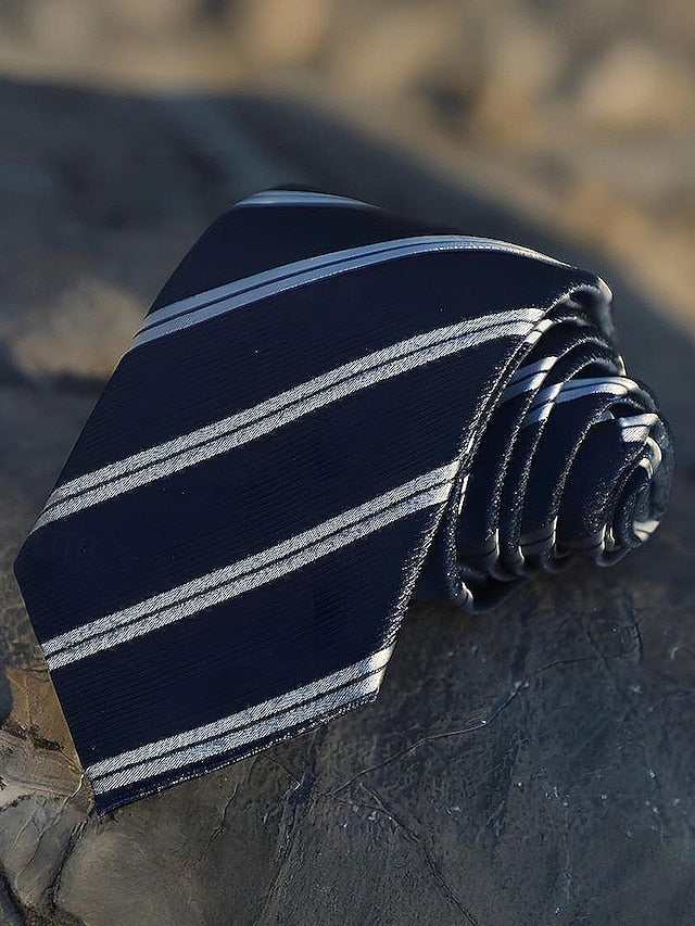 Striped Paisley Necktie and Silk Classic Men's Tie