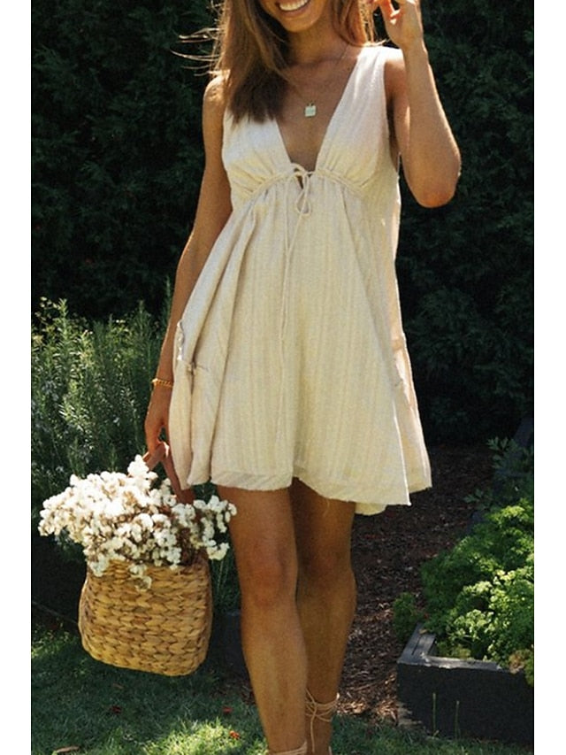 Women's Mini Dress White Dress Graduation Dress Fashion
