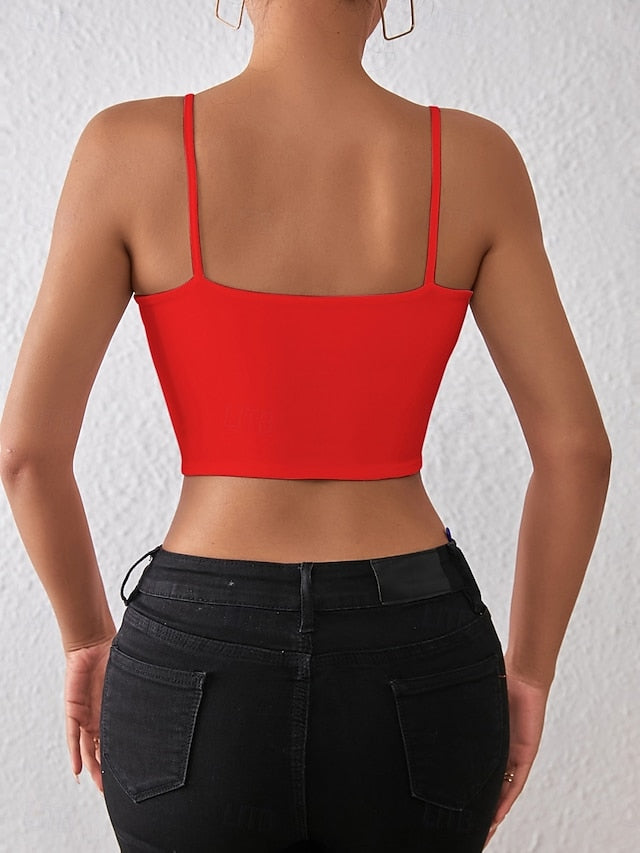 Women's Blouse Camisole Tank Top Backless Plain Sexy Casual