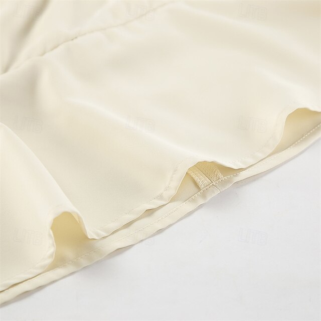 Women's Shirt Elegant Satin Top Dressy Tops Patchwork Tunic