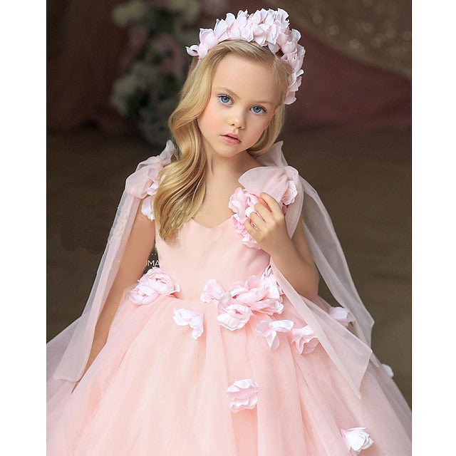 Sequin Spring Dress Girls' Summer 3D Sleeveless Wedding
