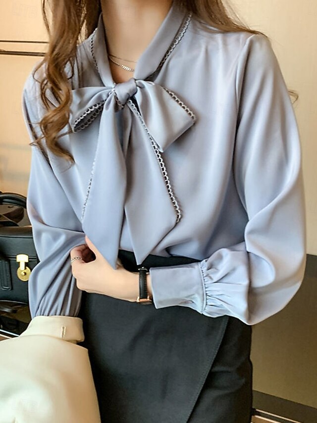 Women's Shirt Blouse Chiffon Tops Ruched Plain Stylish