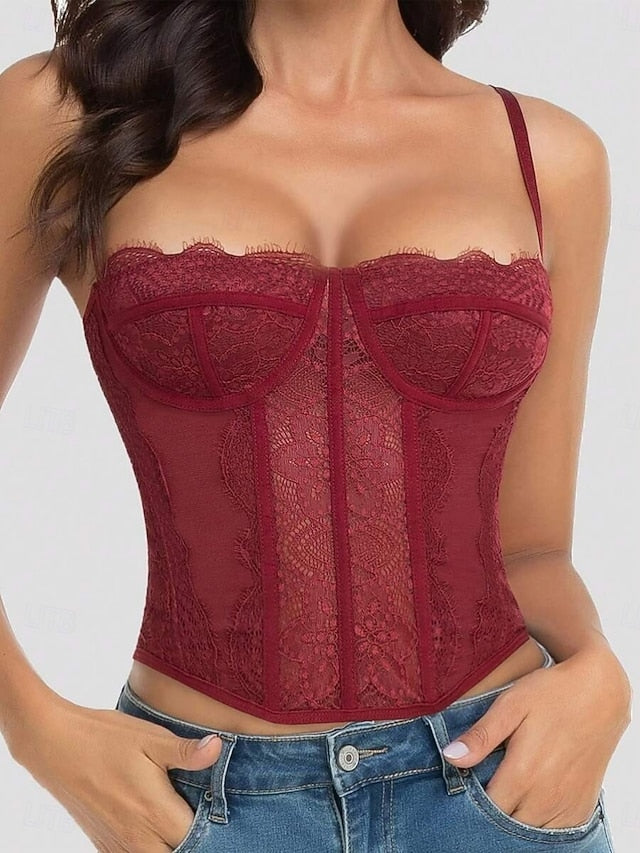 Women's Blouse Camisole Tank Top Lace Plain Stylish Sexy