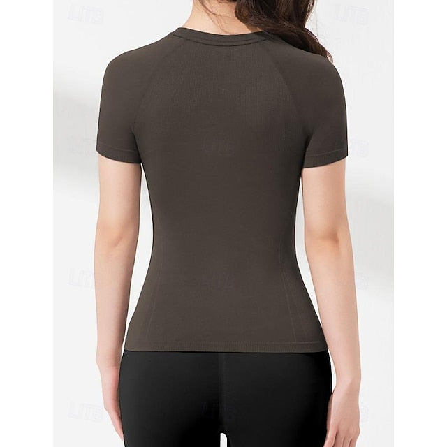 Women's Petite Raglan T Shirt Sports T-Shirt Tunic Seamless