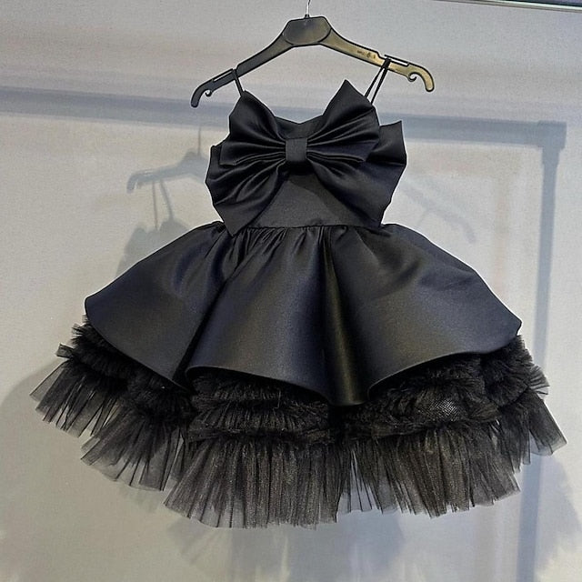 Solid Girls' Sleeveless Dress Performance Kids Party Color