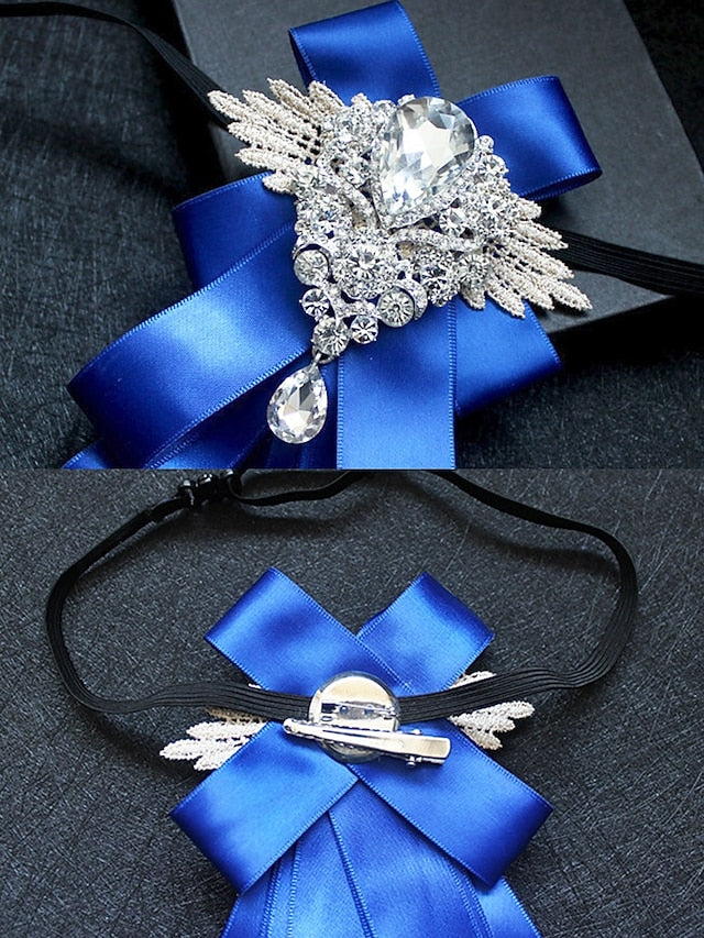 Crystal Ribbon - Luxury Elegant Pin Men's Brooch Tie Bow