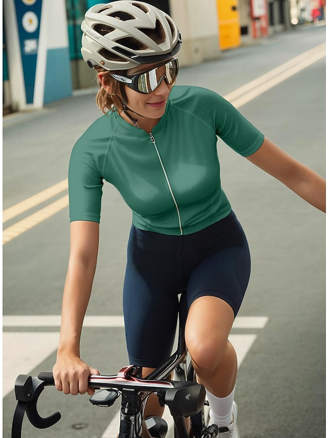 Women's Cycling Jersey Solid Color Graphic Short Sleeve