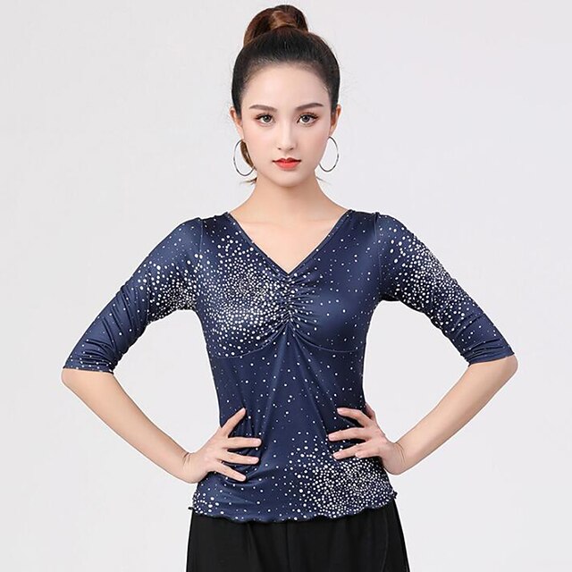Latin Dance Ballroom Dance Top Printing Women's Training